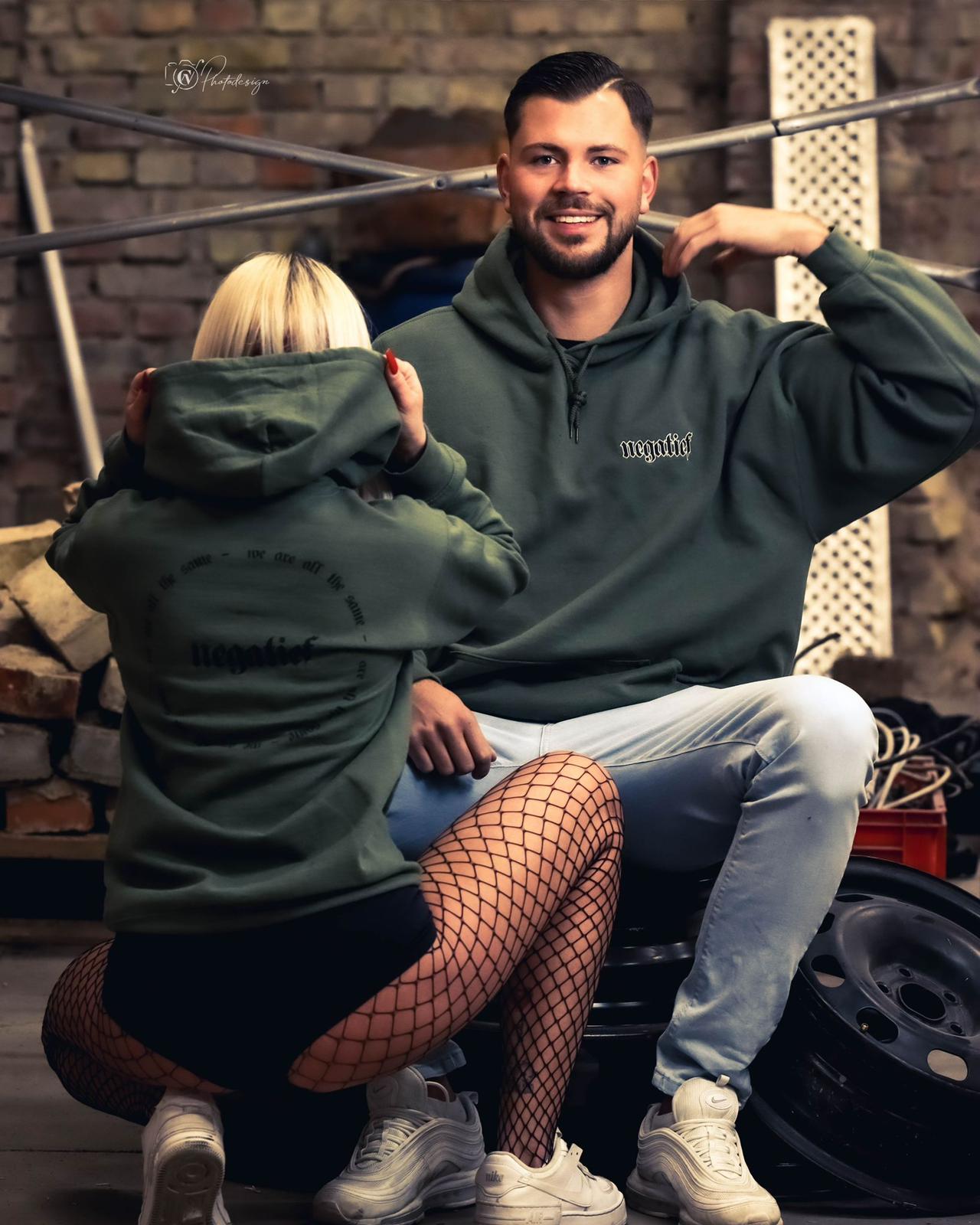 Unisex Hoodie "we are all the same" Military Green