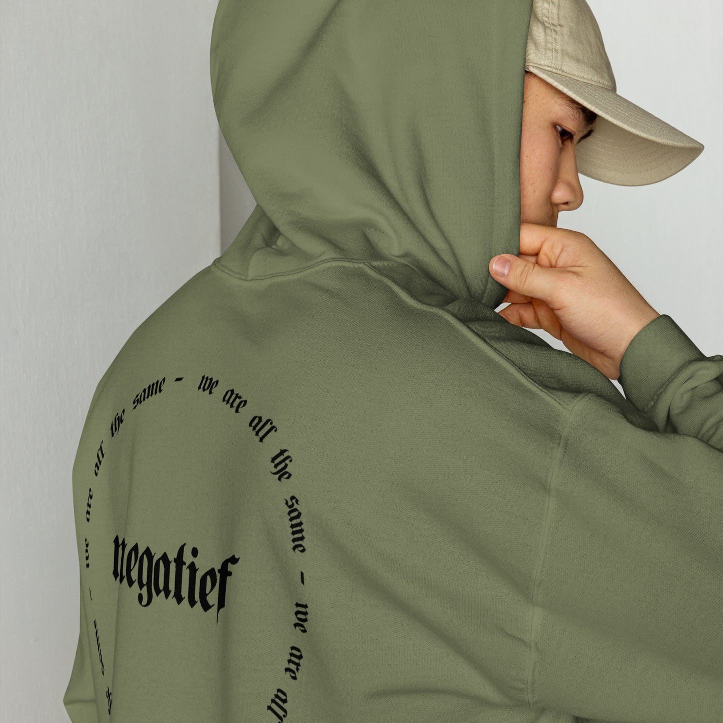 Unisex Hoodie "we are all the same" Military Green